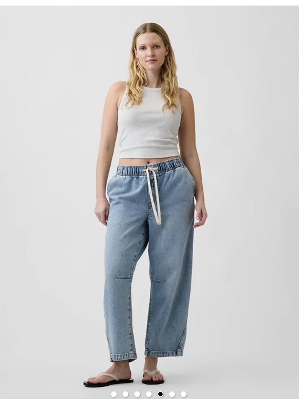 GAP Mid Rise SuperSoft Pull-On Barrel Jeans